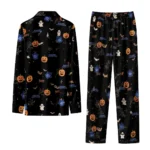 toronto maple leafs long pajama set custom icon confetti black best selling.webp
