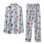 toronto maple leafs long pajama set customized ribbon florals blue best selling.webp