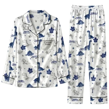 Toronto Maple Leafs Long Pajama Set Personalized Character Scatter Best Selling