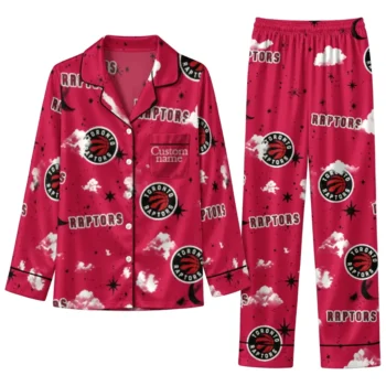 Toronto Raptors Long Pajama Set Customized Cloud Stars Red Best Selling