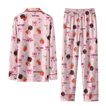 toronto raptors long pajama set customized ribbon florals red fashion forward.webp