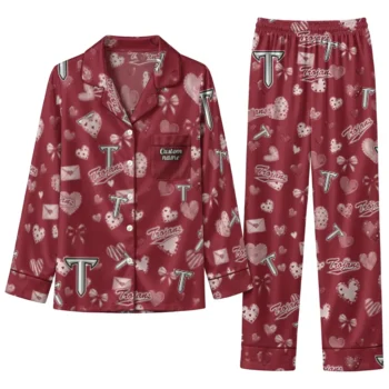 Troy Trojans Long Pajama Set Personalized Heart Charms Red Best Selling