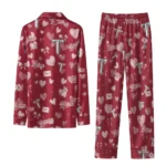 Troy Trojans Long Pajama Set Personalized Heart Charms Red Best Selling