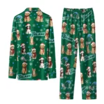 Tulane Green Wave Long Pajama Set Customized Animal Scatter Green Best Selling
