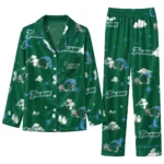 Tulane Green Wave Long Pajama Set Customized Cloud Stars Green Best Selling