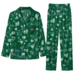 Tulane Green Wave Long Pajama Set Customized Heart Charms Green Best Selling