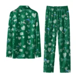 Tulane Green Wave Long Pajama Set Customized Heart Charms Green Best Selling