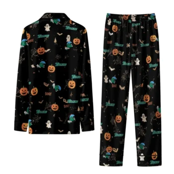 Tulane Green Wave Long Pajama Set Customized Icon Confetti Black Fashion Forward