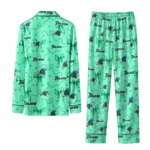 Tulane Green Wave Long Pajama Set Customized Ribbon Chains Green Best Selling