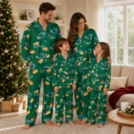 Tulane Green Wave Long Pajama Set Customized Snack Scatter Green Best Selling