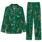 Tulane Green Wave Long Pajama Set Customized Sprig Scatter Green Best Selling