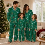Tulane Green Wave Long Pajama Set Customized Sprig Scatter Green Best Selling