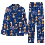 Tulsa Golden Hurricane Long Pajama Set Custom Animal Scatter Blue Best Selling