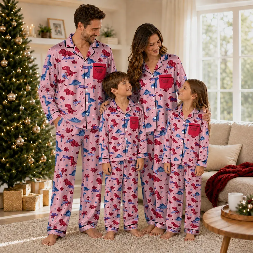 Tulsa Golden Hurricane Long Pajama Set Custom Character Scatter Latest Model Tulsa Golden Hurricane Long Pajama Set Custom Character Scatter Latest Model