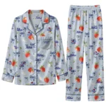Tulsa Golden Hurricane Long Pajama Set Custom Ribbon Florals Blue Best Selling