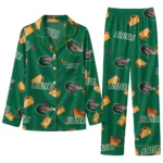 Uab Blazers Long Pajama Set Personalized Snack Scatter Green Best Selling