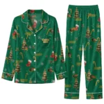 Uab Blazers Long Pajama Set Personalized Sprig Scatter Green Best Selling