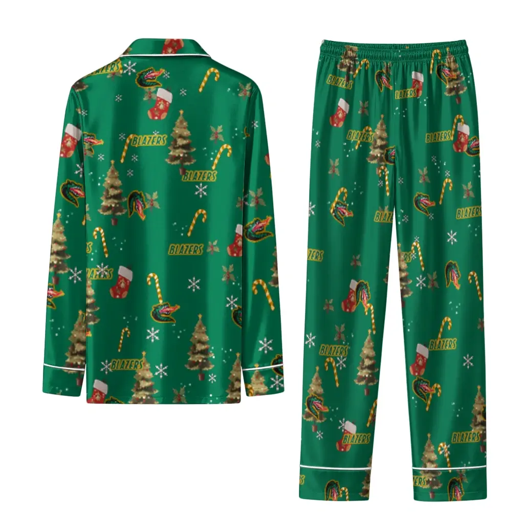 Uab Blazers Long Pajama Set Personalized Sprig Scatter Green Fashion Forward Uab Blazers Long Pajama Set Personalized Sprig Scatter Green Fashion Forward