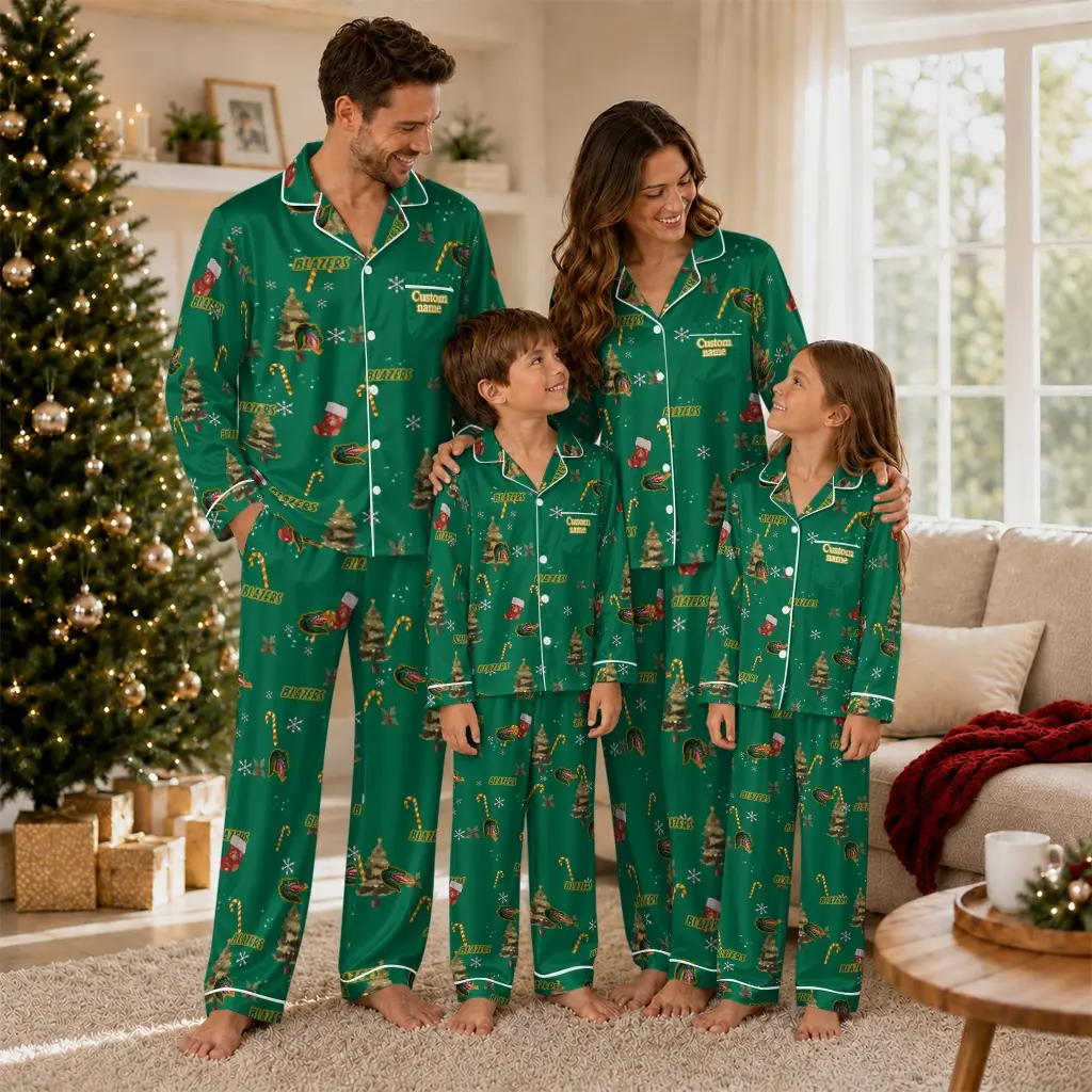 Uab Blazers Long Pajama Set Personalized Sprig Scatter Green Latest Model Uab Blazers Long Pajama Set Personalized Sprig Scatter Green Latest Model
