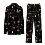 Ucf Knights Long Pajama Set Custom Icon Confetti Black Best Selling