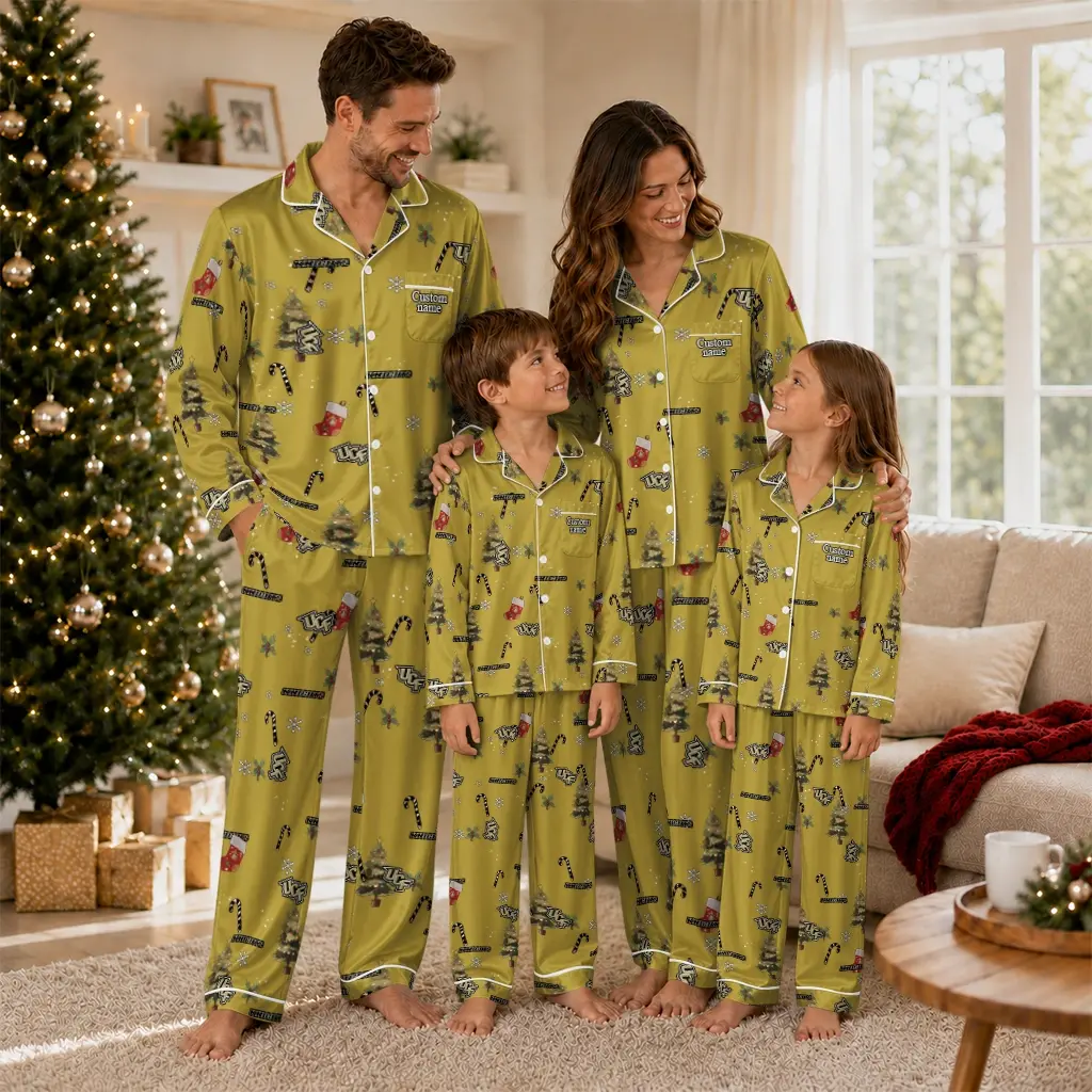 Ucf Knights Long Pajama Set Custom Sprig Scatter Gold Latest Model Ucf Knights Long Pajama Set Custom Sprig Scatter Gold Latest Model