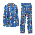 Ucla Bruins Long Pajama Set Customized Animal Scatter Blue Best Selling