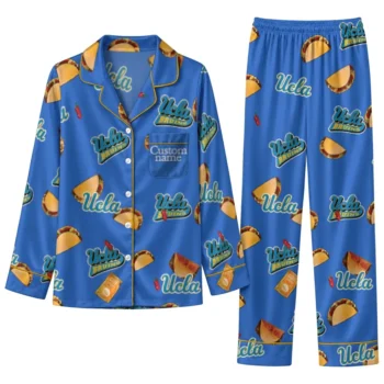 Ucla Bruins Long Pajama Set Customized Snack Scatter Blue Best Selling