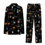 Uconn Huskies Long Pajama Set Custom Icon Confetti Black Best Selling