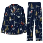Uconn Huskies Long Pajama Set Custom Sprig Scatter Blue Best Selling
