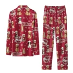 Umass Minutemen Long Pajama Set Customized Animal Scatter Red Best Selling