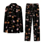 Umass Minutemen Long Pajama Set Customized Icon Confetti Black Best Selling