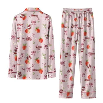 Umass Minutemen Long Pajama Set Customized Ribbon Florals Red Fashion Forward
