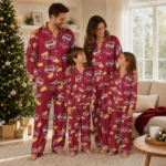 Umass Minutemen Long Pajama Set Customized Snack Scatter Red Best Selling