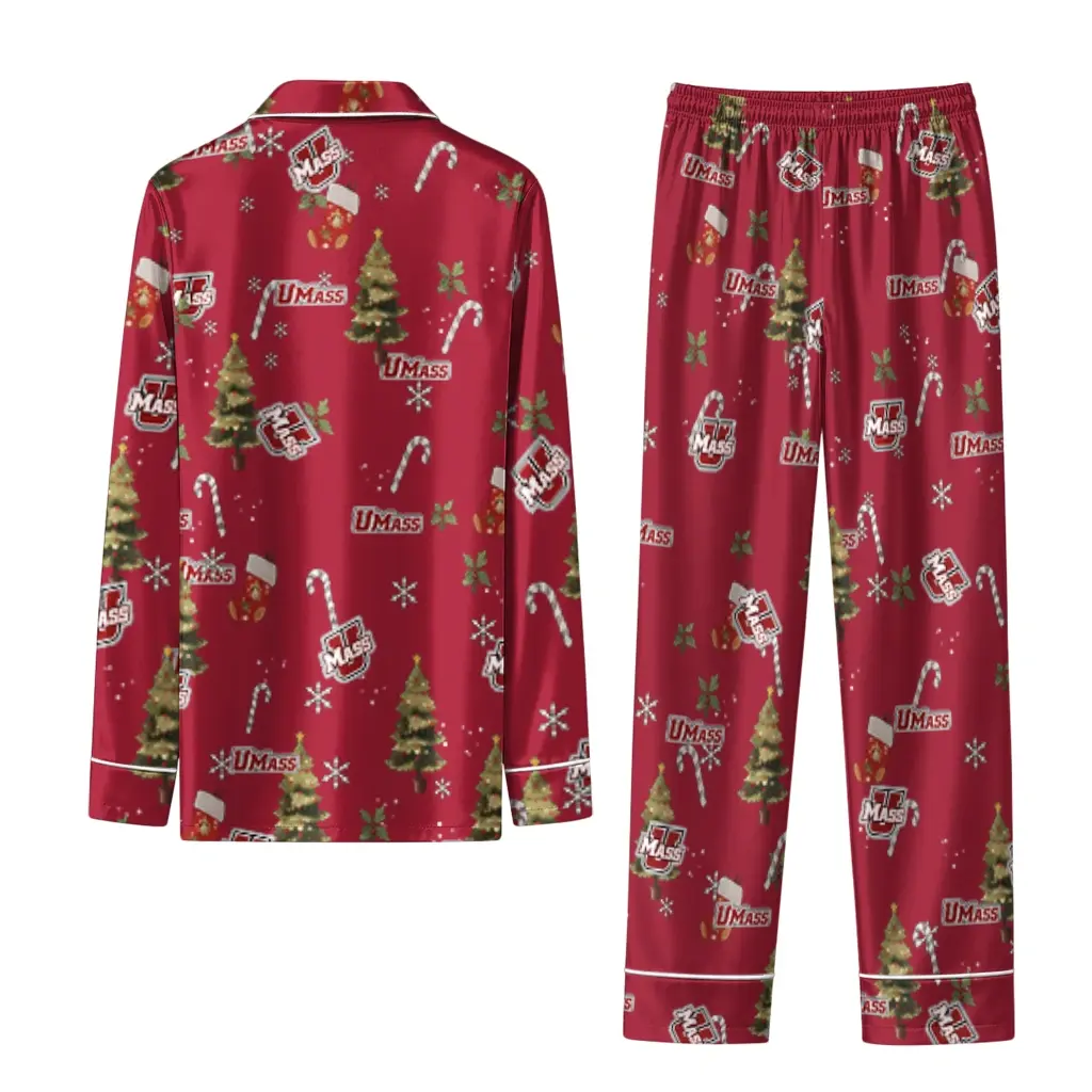 Umass Minutemen Long Pajama Set Customized Sprig Scatter Red Fashion Forward Umass Minutemen Long Pajama Set Customized Sprig Scatter Red Fashion Forward