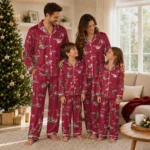 Umass Minutemen Long Pajama Set Customized Sprig Scatter Red Best Selling