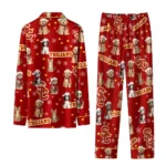 Usc Trojans Long Pajama Set Personalized Animal Scatter Red Best Selling