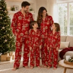 Usc Trojans Long Pajama Set Personalized Candy Scatter Red Best Selling