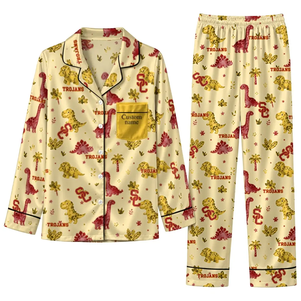 Usc Trojans Long Pajama Set Personalized Character Scatter Best Selling Usc Trojans Long Pajama Set Personalized Character Scatter Best Selling