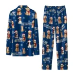 Utah Jazz Long Pajama Set Custom Animal Scatter Navy Best Selling