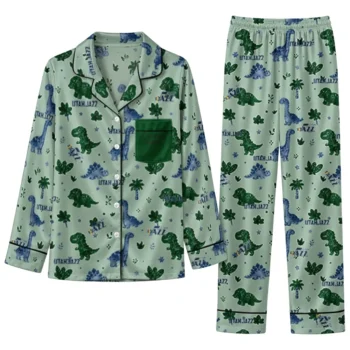 Utah Jazz Long Pajama Set Custom Character Scatter Best Selling