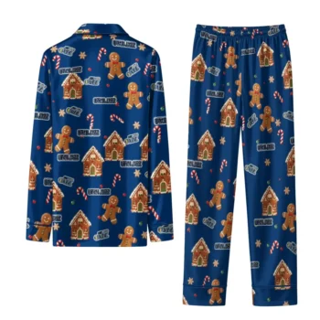 Utah Jazz Long Pajama Set Customized Candy Scatter Navy Fashion Forward