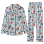 utah jazz long pajama set personalized ribbon florals navy best selling.webp