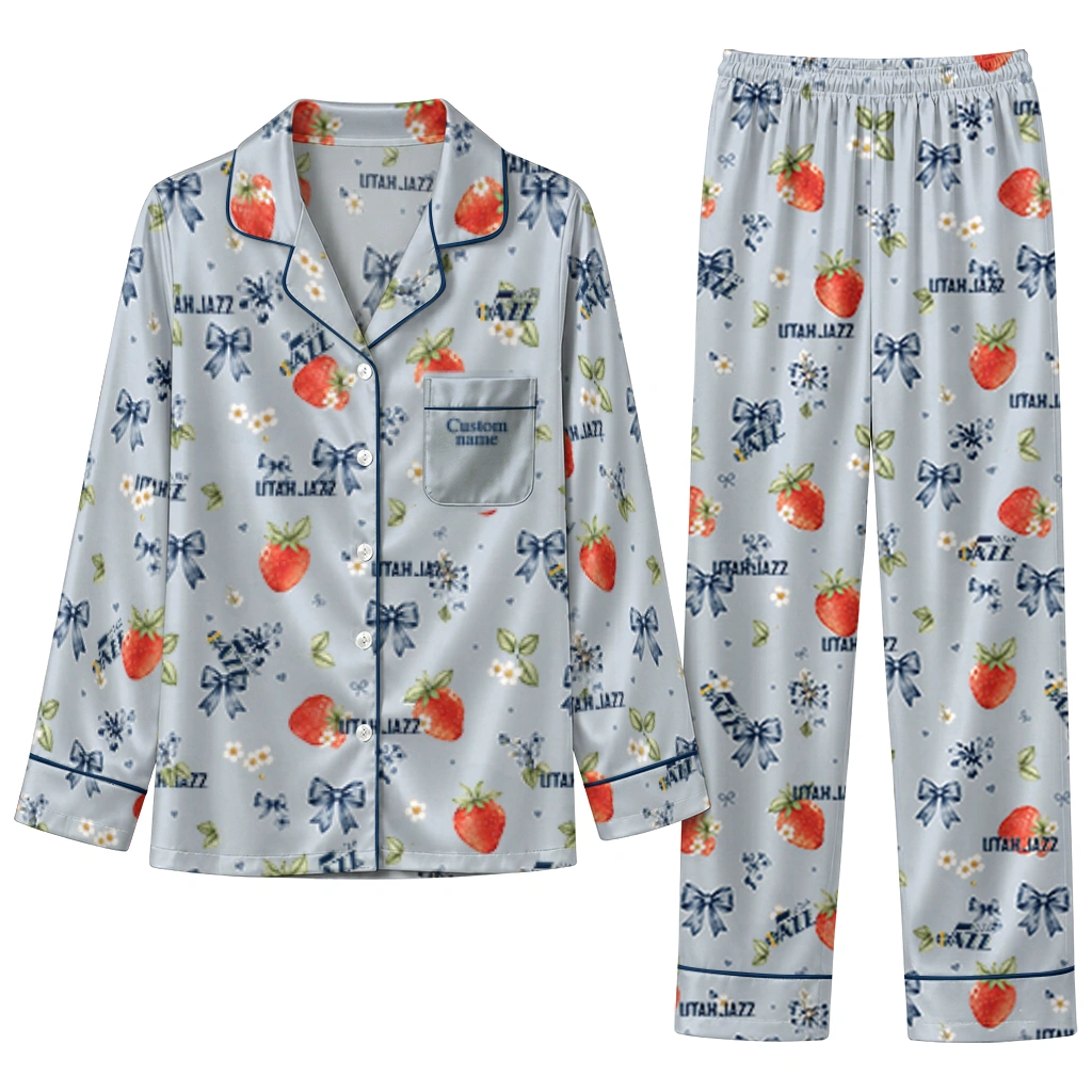 utah jazz long pajama set personalized ribbon florals navy best selling.webp utah jazz long pajama set personalized ribbon florals navy best selling.webp