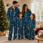 Utah State Aggies Long Pajama Set Personalized Heart Charms Navy Best Selling