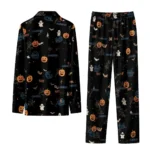 Utah State Aggies Long Pajama Set Personalized Icon Confetti Black Best Selling