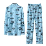 Utah State Aggies Long Pajama Set Personalized Ribbon Chains Navy Best Selling