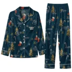 Utah State Aggies Long Pajama Set Personalized Sprig Scatter Navy Best Selling