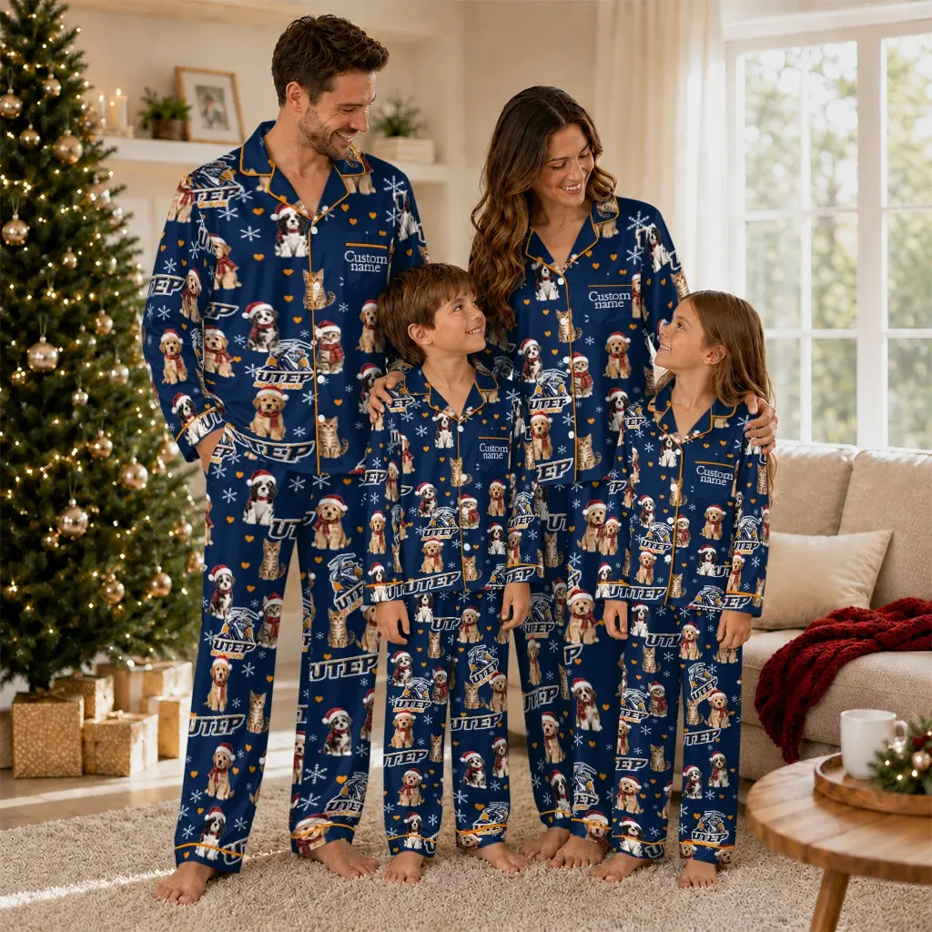 Utep Miners Long Pajama Set Personalized Animal Scatter Blue Latest Model Utep Miners Long Pajama Set Personalized Animal Scatter Blue Latest Model
