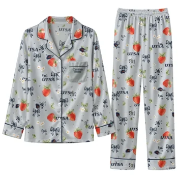 Utsa Roadrunners Long Pajama Set Customized Ribbon Florals Orange Best Selling
