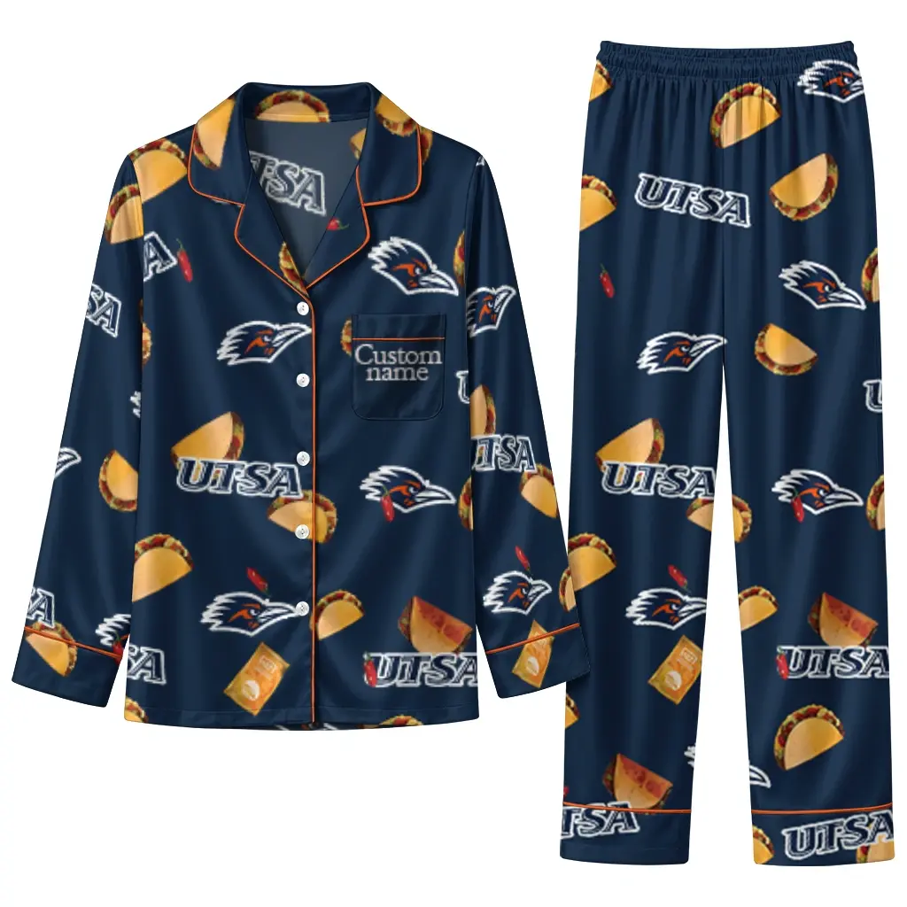 Utsa Roadrunners Long Pajama Set Customized Snack Scatter Orange Best Selling Utsa Roadrunners Long Pajama Set Customized Snack Scatter Orange Best Selling